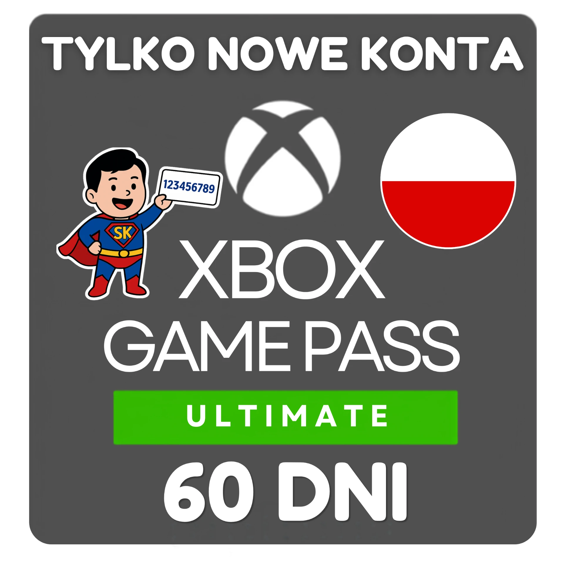 Xbox Game Pass Ultimate 60 dni — tylko nowe konta, polski kod, bez VPN