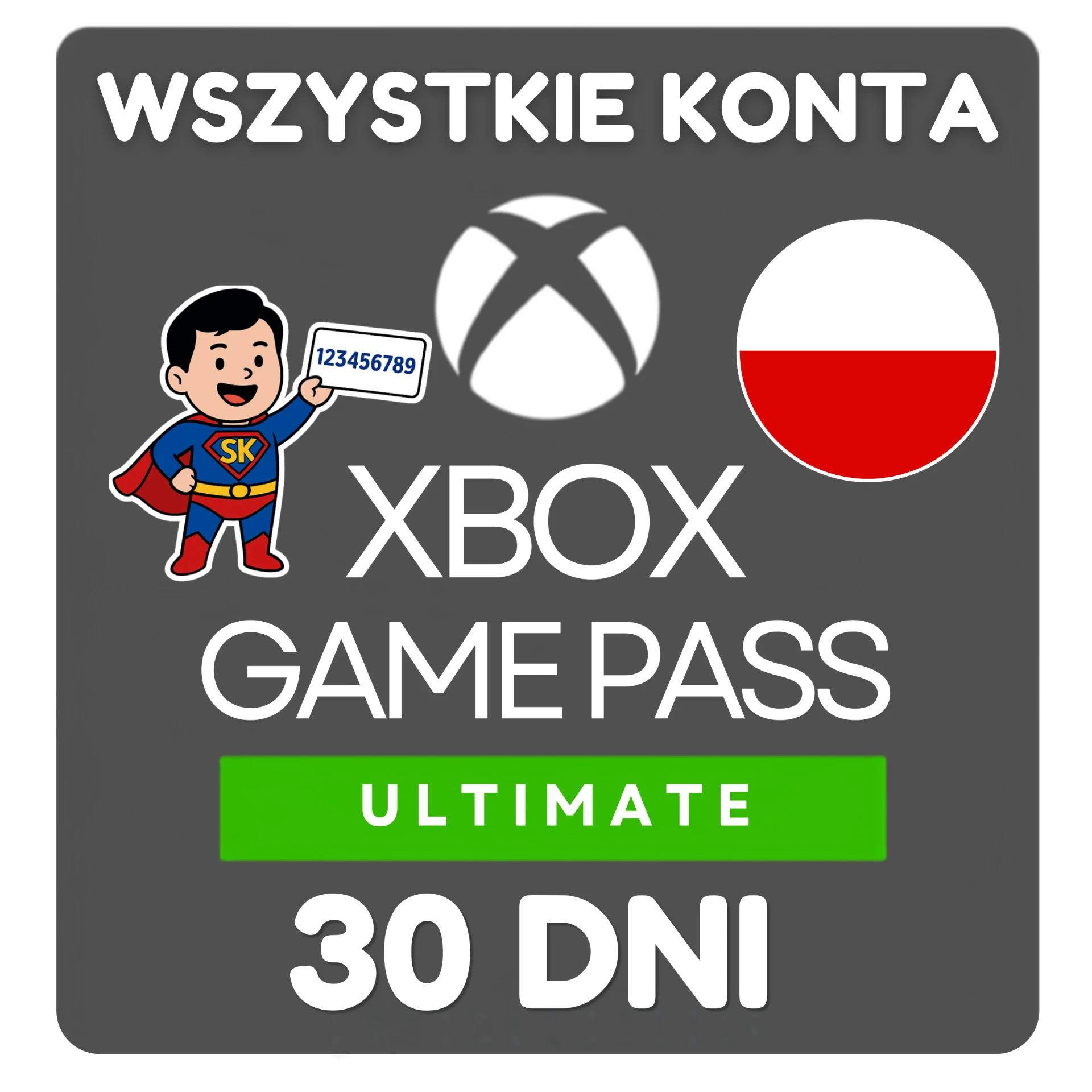 Xbox Game Pass Ultimate 30 dni — wszystkie konta, polski kod, bez VPN